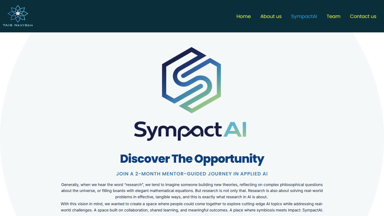 TAIS NextGen SympactAI page