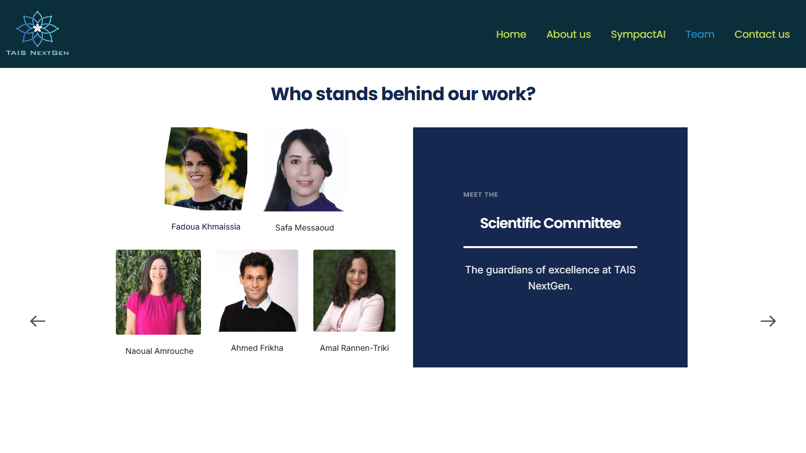 TAIS NextGen team page