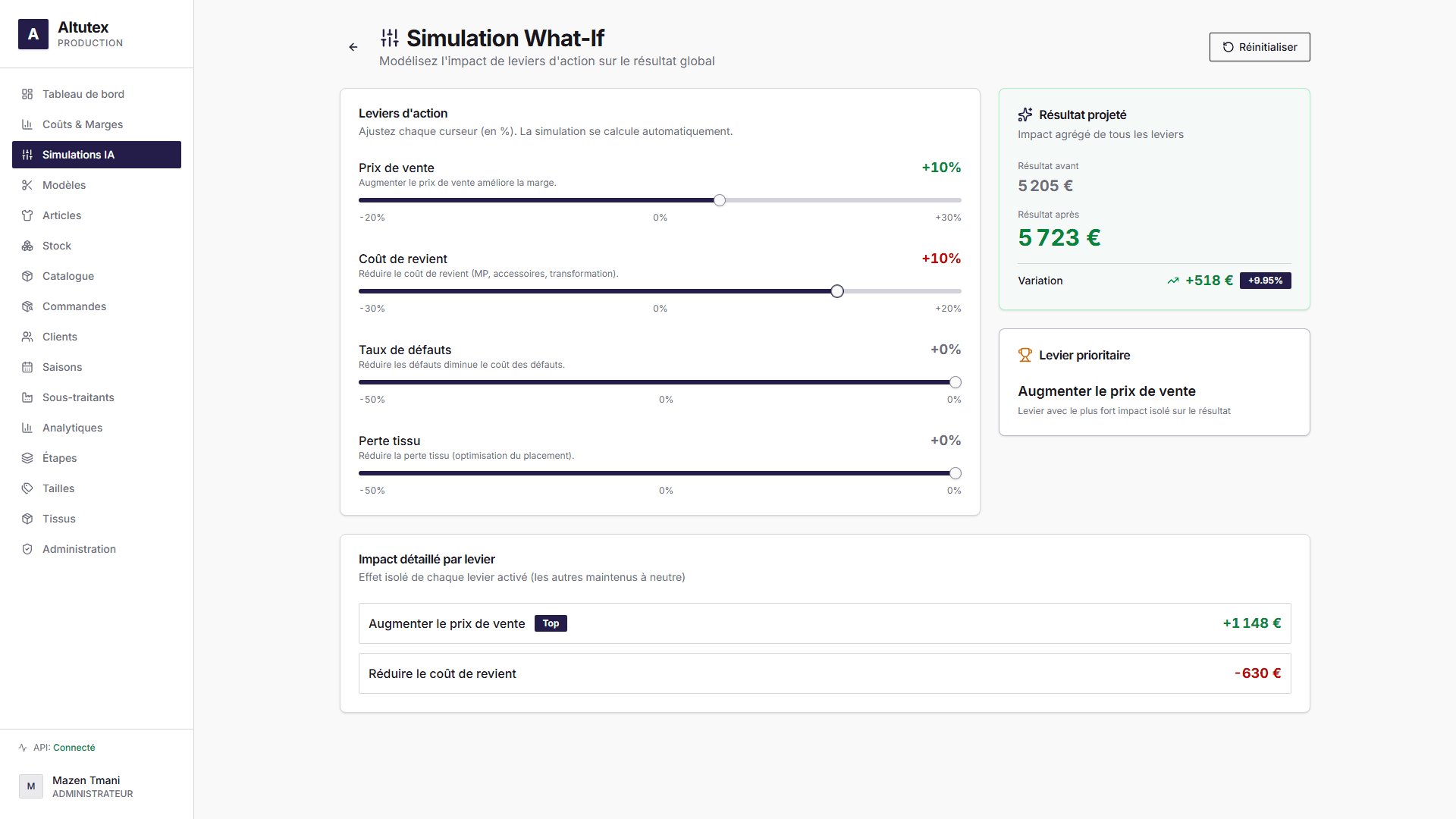 AI simulations view
